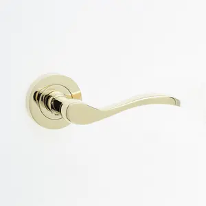 Turin Passage Door Handle (Set of 2) PVD Brass