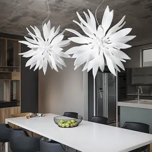 Luminosa Leaves  12 Light  Large Ceiling Pendant White, G9