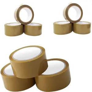 144 Rolls of Brown Low Noise Tape 50mm X 66m Strong Sticky Packaging Parcel Tapes