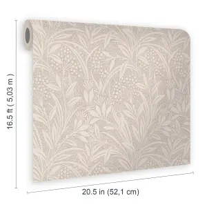 Laura Ashley Barley Neutral Leaf Smooth Wallpaper