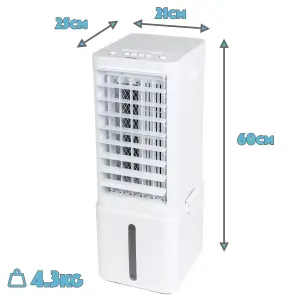 MYLEK Air Cooler Portable Evaporative 8L Oscillating Water Fan Humidifier 65W Cooling Bedrooms Home Office