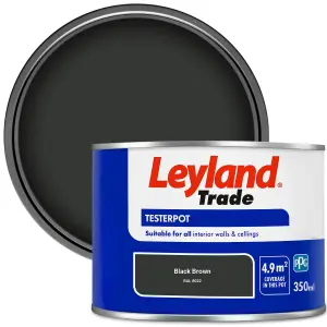 Leyland Trade Vinyl Matt Walls & Ceilings Emulsion Paint Black Brown (RAL 8022) 350ml Tester