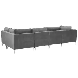 Corner Sofa EVJA Grey Velvet Left Hand