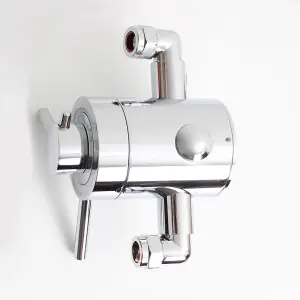 Nes Home Emso Round Exposed Chrome Thermostatic Shower Valve, Slider Rail & Handset Kit