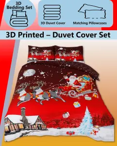 Christmas Greeting DUVET SET 3D Print Polycotton Bedding Set