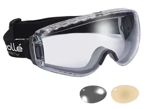 Bolle PILOPSI Pilot Spectacles Black & Orange Frame Clear Anti-Scratch/Fog Lens