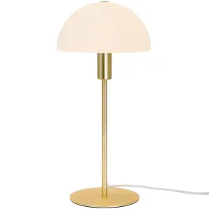 Nordlux Ellen Indoor Living Dining Bedroom Table Light In Opal/Brass (Diam) 20cm