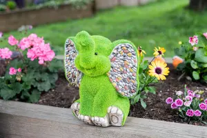 Elephant Garden Ornament with Flocked Moss