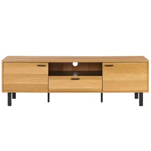 Beliani Traditional TV Stand Light Wood CLAREMONT