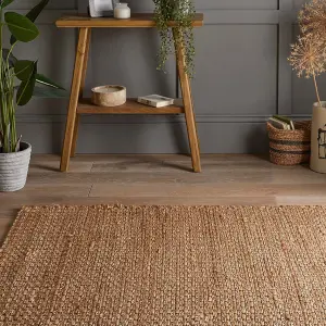 Kettlewell Natural Jute and Cotton Floor Rug 170 x 120cm