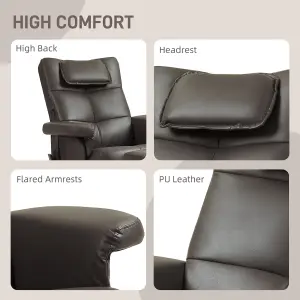 HOMCOM Massage Recliner Chair with Footstool and Hidden Storage, Dark Brown