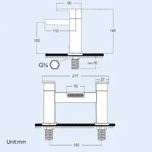 Nes Home Saturn Waterfall Bath Filler Mixer Tap