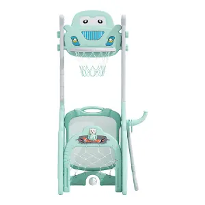 Adjustable Toddler Basketball Stand Set with Drawing Board with Story Machine for Kids