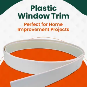 UPVC White Plastic Trim Architrave Skirting Board Flat Edging Window Sills Doors (W) 90mm (L) 5M