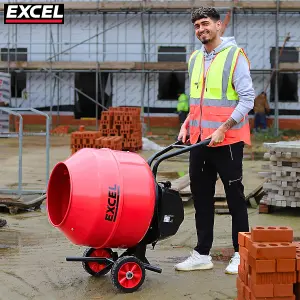 Excel 160L Portable Cement Mixer 240V/650W with Wheels