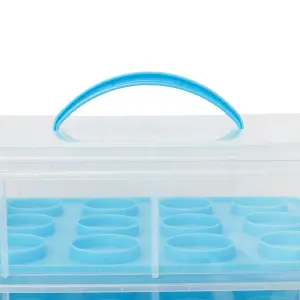 Oypla Blue 3 Tier 36 Cupcake Plastic Carrier Holder Storage Container