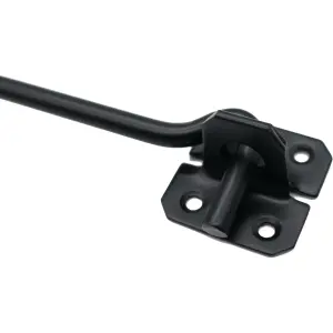 EAI Long Cabin Hook Strong Hold Back Gate or Door Hook Wire Pattern Steel - 250mm - Black