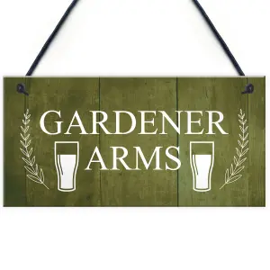 Red Ocean Funny Garden Sign For Outside GARDENER ARMS Bar Sign Pub Wall Decor Gift