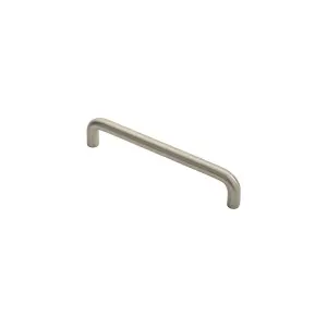 Round D Bar Cabinet Pull Handle 138 x 10mm 128mm Fixing Centres Satin Nickel