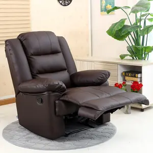 Loxley Bonded Leather Recliner Armchair Sofa Home Lounge Chair Reclining Gaming (Brown)