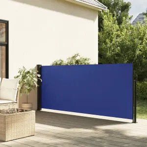 Berkfield Retractable Side Awning Blue 120x600 cm