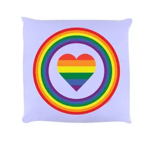 Grindstore Rainbow Heart Filled Cushion Lilac (One Size)