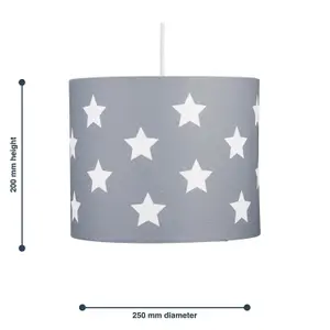 First Choice Lighting Grey with White Stars 25cm Light Shade