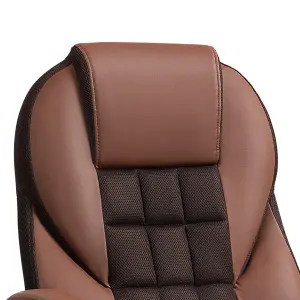 HOMCOM Executive Office Chair High Back Computer Chair with Armrests Brown