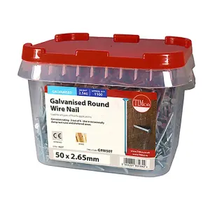 TIMCO Round Wire Nails Galvanised - 50 x 2.65