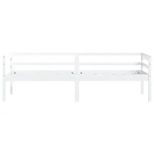 Berkfield Bed Frame White Solid Pinewood 90x200 cm