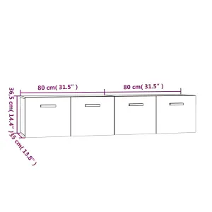 Berkfield Wall Cabinets 2 pcs Brown Oak 80x35x36.5 cm Engineered Wood