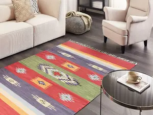 Cotton Kilim Area Rug 140 x 200 cm Multicolour KAMARIS