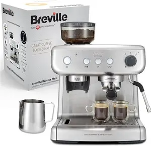 Breville Barista Max Espresso Machine , Latte & Cappuccino Coffee Maker With Integrated Bean Grinder & Steam Wand , 2.8 L Water Tank , 15 Bar