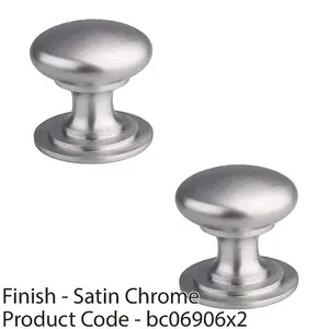 2 PACK - Victorian Tiered Door Knob - 42mm Satin Chrome Cabinet Pull Handle Round Rose