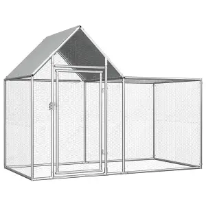 Chicken Coop 2x1x1.5 m Galvanised Steel