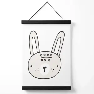 Cute Beige Rabbit Scandi Animal Medium Poster with Black Hanger