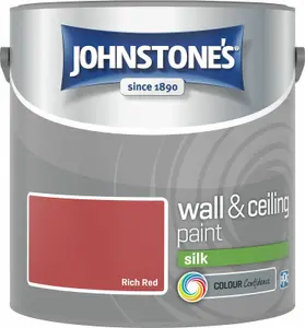 Johnstone's Wall & Ceilings Rich Red Silk Paint - 2.5L