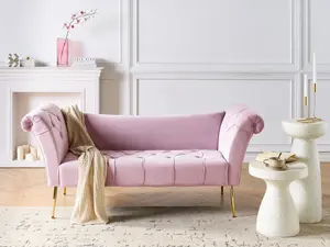 Velvet Chaise Lounge Light Violet NANTILLY