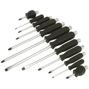 12 Piece Hammer Through Screwdriver Set with Hardened Steel Chisel Cap