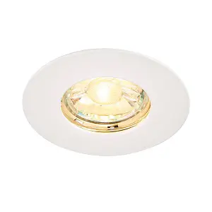 Luminosa Speculo LED Fire Rated 1 Light Bathroom Recessed Light Matt White, Glass IP65