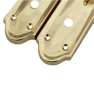 Ashford Door Handle Bathroom Lock Scroll Lever - Polished Brass Bath Pack Hinges