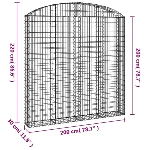 Berkfield Arched Gabion Basket 200x30x200/220 cm Galvanised Iron