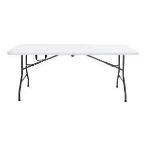 Astano White Plastic Foldable 6 seater Rectangular Dining table