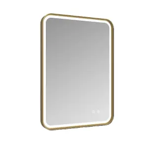 Aquarius Image LED Mirror 700 x 500MM Brushed Brass