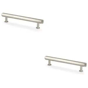 2 PACK - Industrial Hex T Bar Pull Handle - Polished Nickel 128mm Centres Kitchen Cabinet