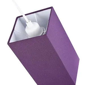 Contemporary and Stylish Vivid Purple Linen Fabric Tall Rectangular Lampshade