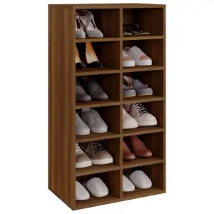 Shoe Rack Brown Oak 54x34x100.5 cm Engineered Wood