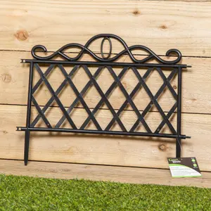 27cm Black Plastic Garden Patio Lawn Border Fence Edging