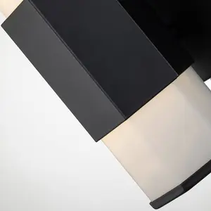 Luminosa Hinkley Facet Integrated LED Bathroom Wall Lamp Matte Black, 3000K, IP44