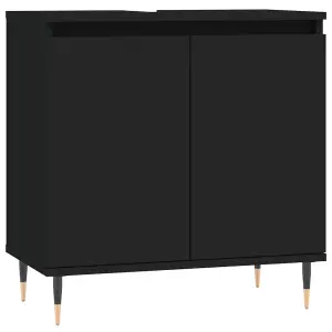 Berkfield Bathroom Cabinet Black 58x33x60 cm Engineered Wood